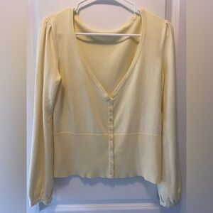 Ann Taylor butter yellow cardigan L